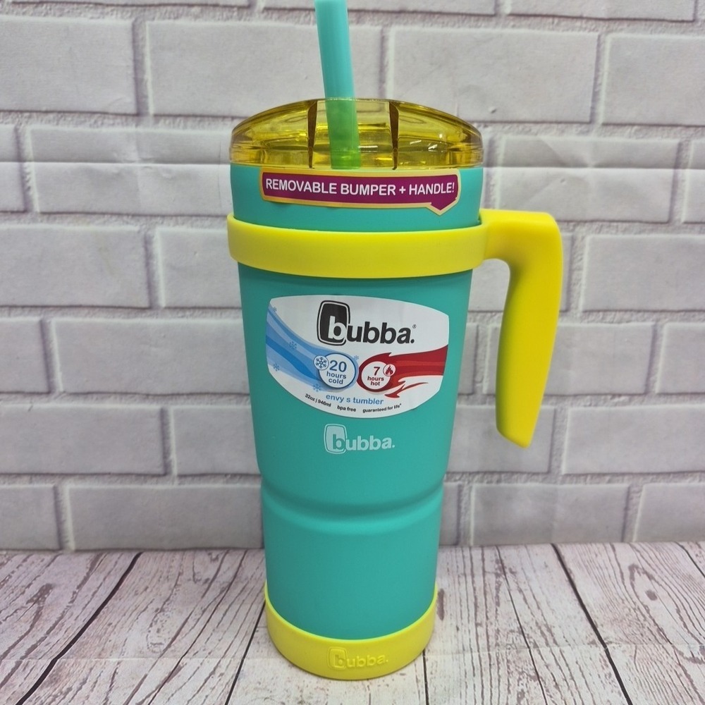 Bubba Envy-S Stainless Steel 32 oz. Tumbler Removable Handle & Bumper Straw Teal